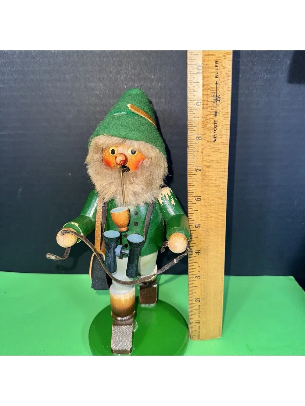 Vintage Steinbach Volkskunst Smoker Figurine Hunter West Germany 9.5” Wood